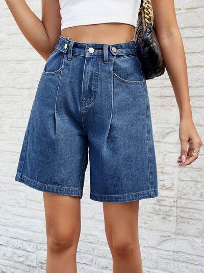 High Waist Denim Shorts with Pockets for a perfect OOTD – dress to impress outfits from Amexza