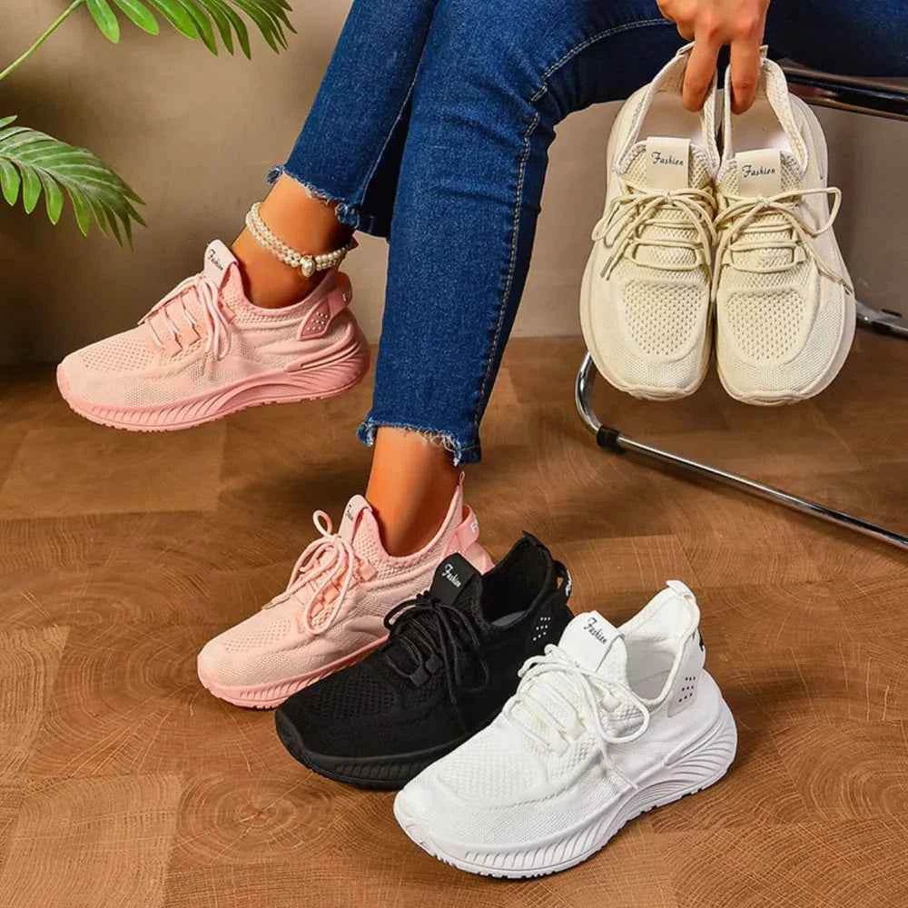 Round Toe Mesh Platform Athletic Black for a perfect OOTD – dress to impress outfits from Amexza