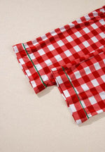 Plaid Collared Neck Long Sleeve Top and Pants Set for a perfect OOTD – dress to impress outfits from Amexza