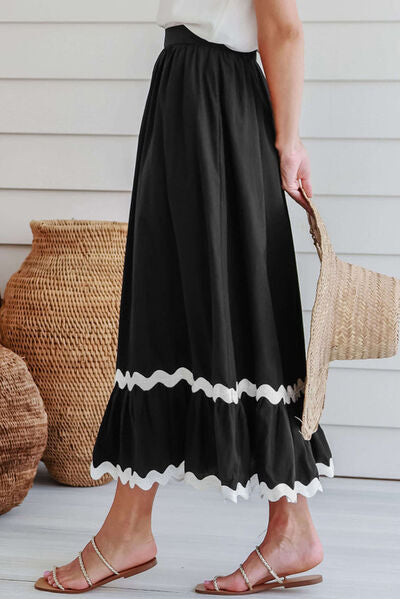 Contrast Trim Elastic Waist Skirt for a perfect OOTD – dress to impress outfits from Amexza