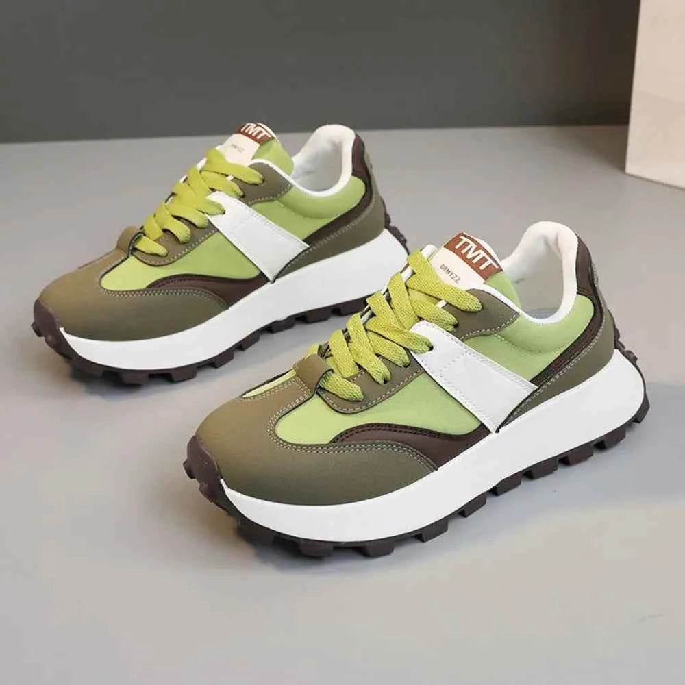 Contrast Round Toe Platform Athletic Green for a perfect OOTD – dress to impress outfits from Amexza