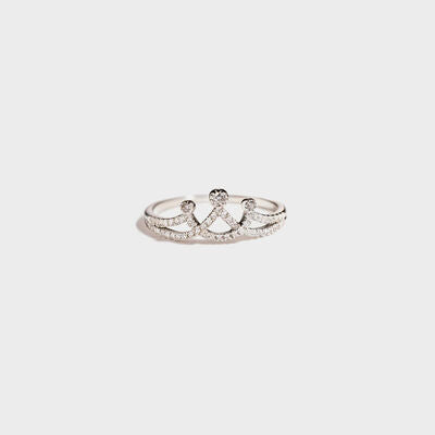 Crown Shape Inlaid Zircon 925 Sterling Silver Ring Silver for a perfect OOTD – dress to impress outfits from Amexza