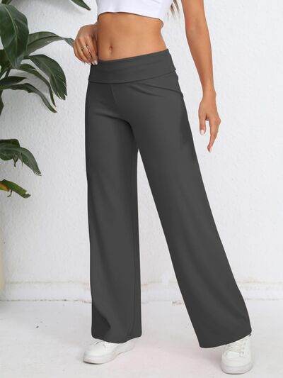 Elastic Waist Wide Leg Pants Dark Gray for a perfect OOTD – dress to impress outfits from Amexza