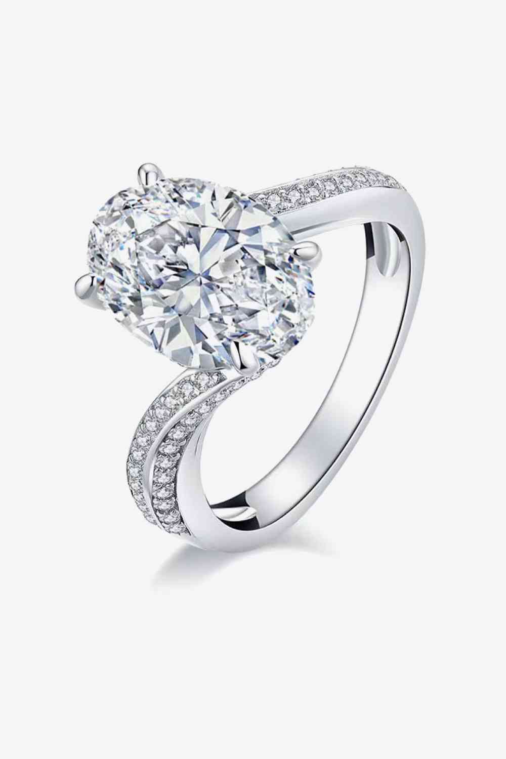 3 Carat Moissanite Side Stone Ring Silver for a perfect OOTD – dress to impress outfits from Amexza