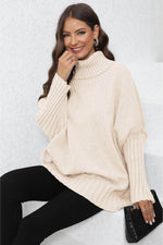 Turtle Neck Long Sleeve Ribbed Sweater for a perfect OOTD – dress to impress outfits from Amexza