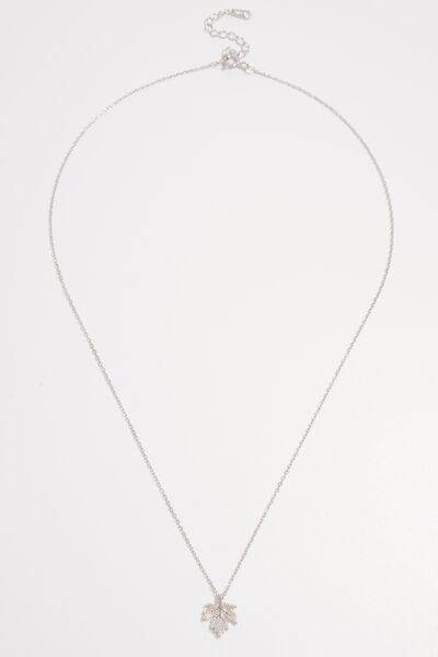 925 Sterling Silver Zircon Maple Leaf Necklace for a perfect OOTD – dress to impress outfits from Amexza