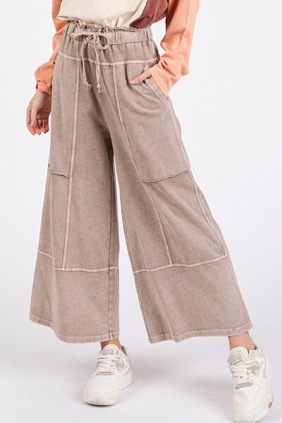 Mittoshop Mineral Wash Seam French Terry Wide Leg Pants Mocha for a perfect OOTD – dress to impress outfits from Amexza