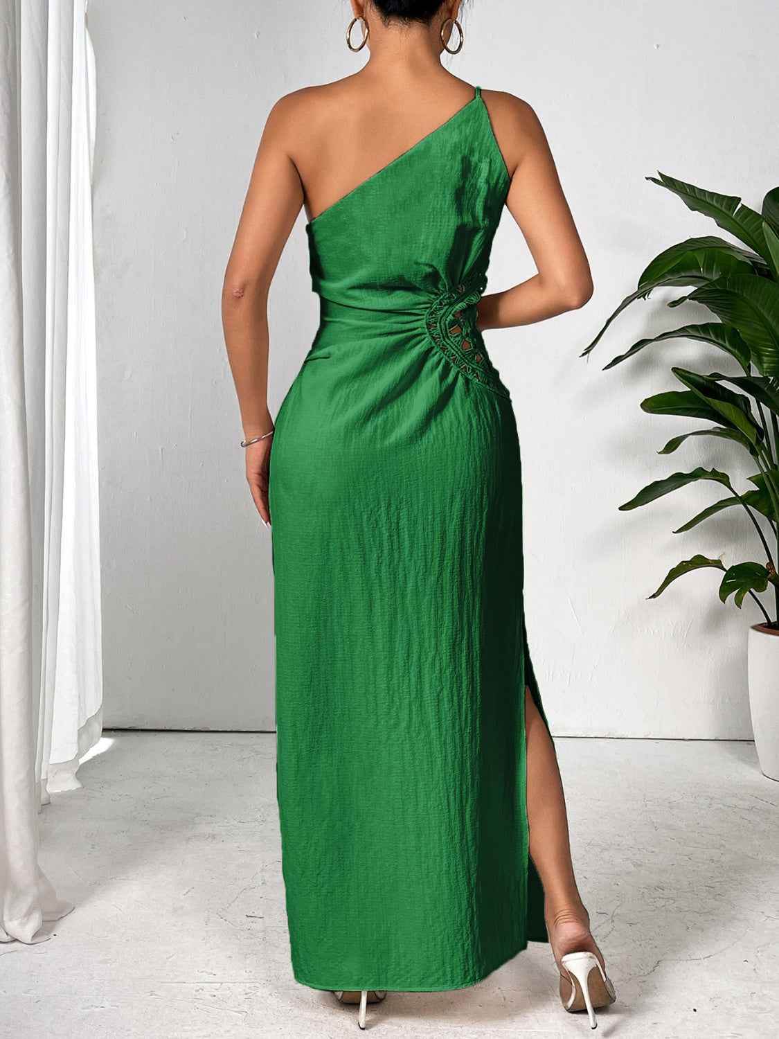 Honey Slit One Shoulder Sleeveless Maxi Dress for a perfect OOTD – dress to impress outfits from Amexza