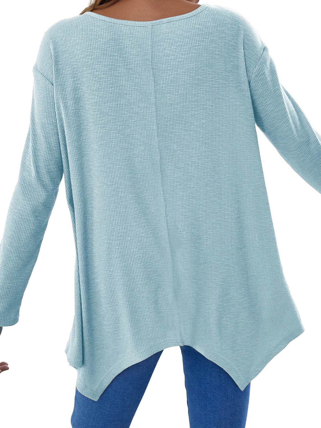 Full Size V-Neck Long Sleeve T-Shirt for a perfect OOTD – dress to impress outfits from Amexza