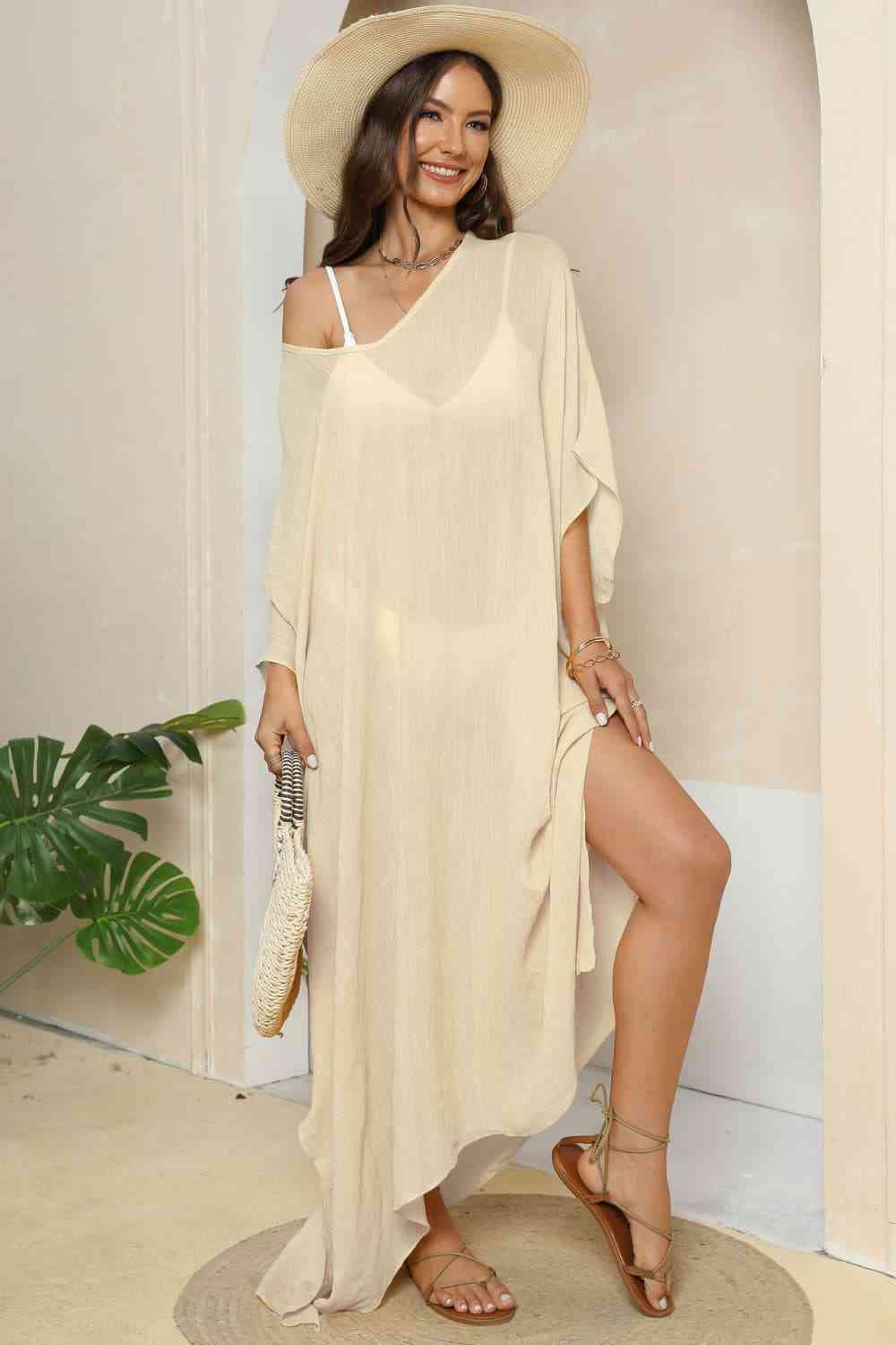 V-Neck Three-Quarter Sleeve Cover-Up for a perfect OOTD – dress to impress outfits from Amexza