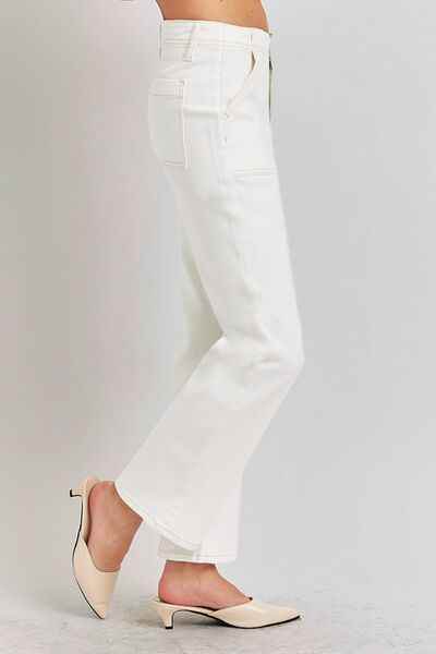 RISEN High Rise Ankle Flare Jeans with Patch Pockets for a perfect OOTD – dress to impress outfits from Amexza