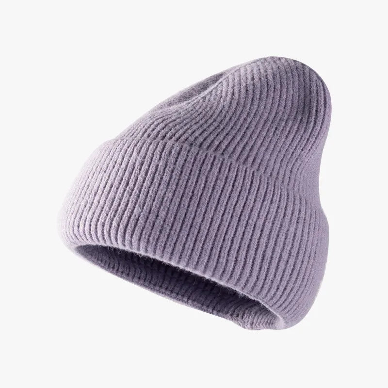 Thermal Solid Knit Hat Lavender One Size for a perfect OOTD – dress to impress outfits from Amexza