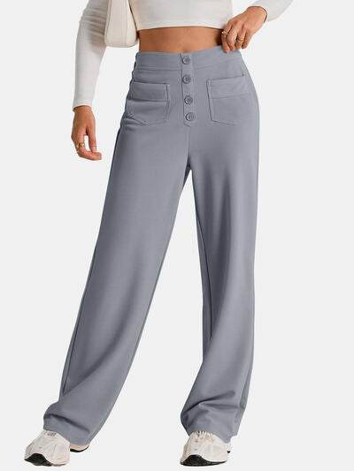 High Waist Wide Leg Pants Gray for a perfect OOTD – dress to impress outfits from Amexza