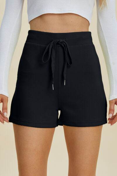 Basic Bae Full Size Air Scuba Drawstring High Waist Shorts Black for a perfect OOTD – dress to impress outfits from Amexza