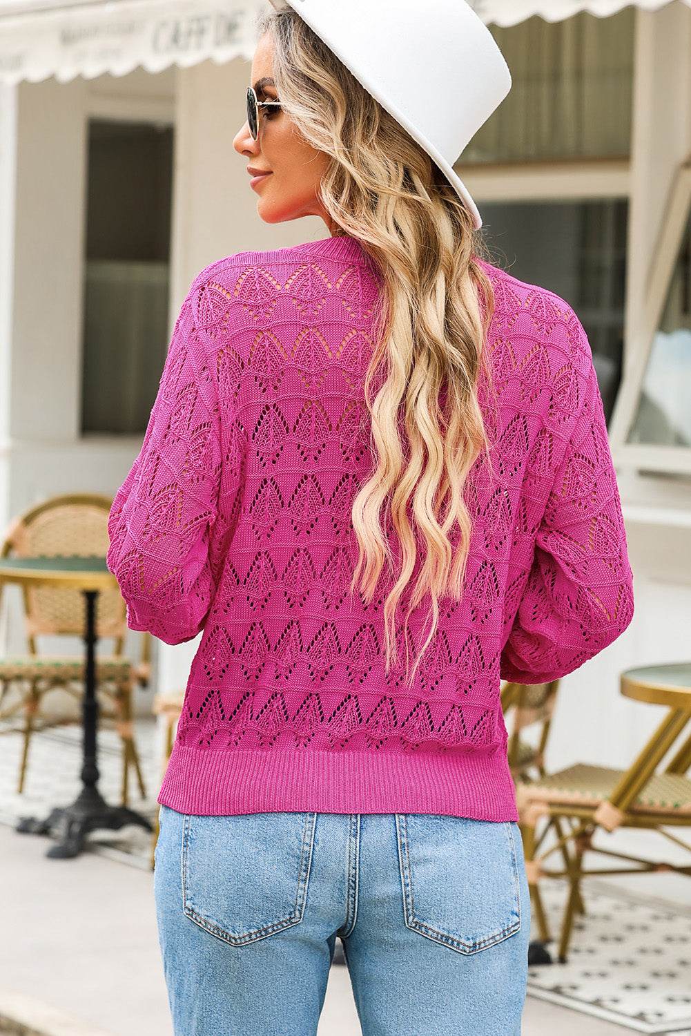 Openwork V-Neck Cardigan for a perfect OOTD – dress to impress outfits from Amexza