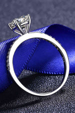 1 Carat Moissanite Rhodium-Plated Side Stone Ring for a perfect OOTD – dress to impress outfits from Amexza