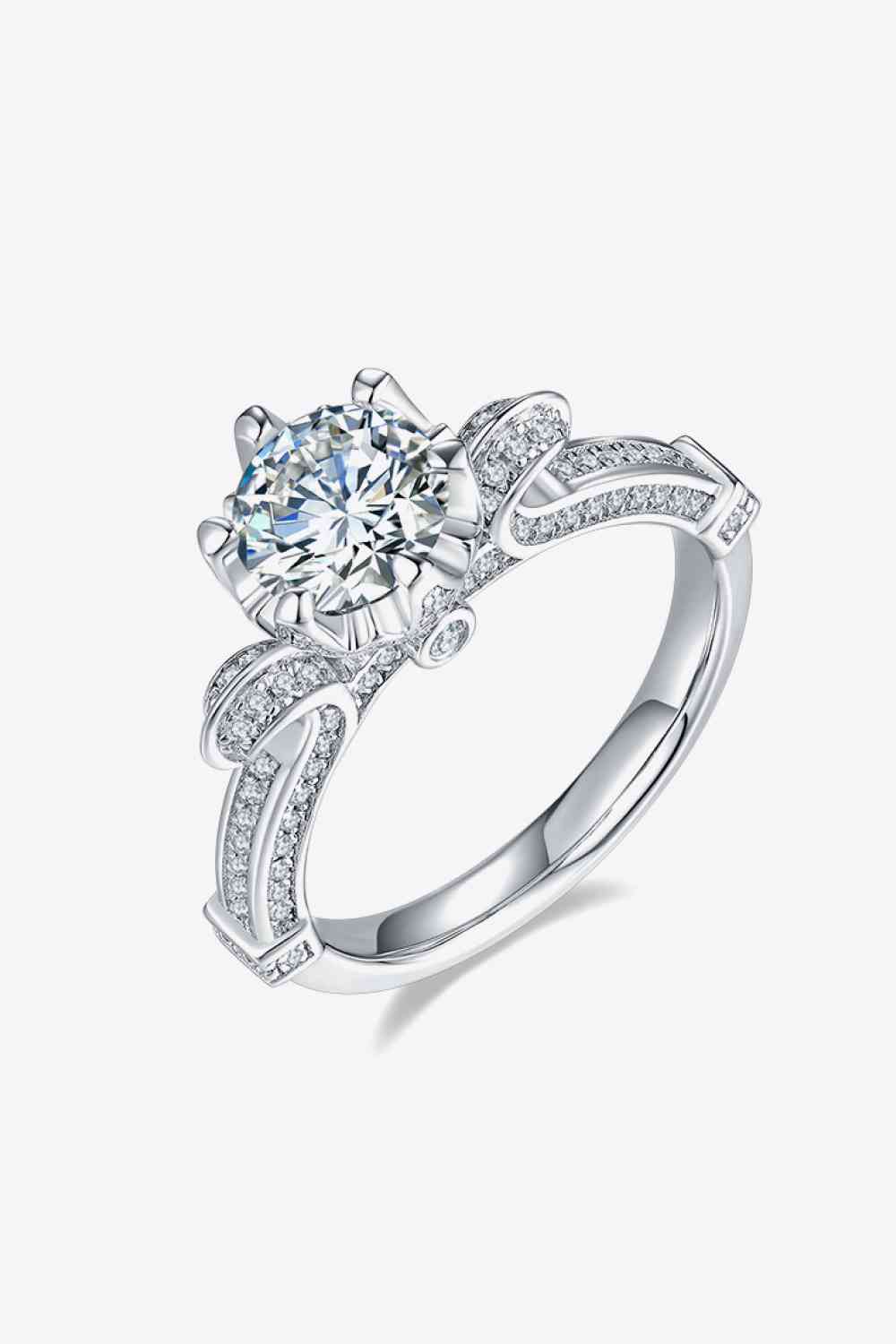 Adored 1 Carat Moissanite 925 Sterling Silver Ring Silver for a perfect OOTD – dress to impress outfits from Amexza