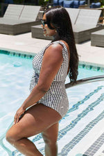 Marina West Swim Full Size Float On Ruffle Faux Wrap One-Piece in Black for a perfect OOTD – dress to impress outfits from Amexza