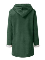 Full Size Pocketed Long Sleeve Hooded Toggle Jacket - Amexza