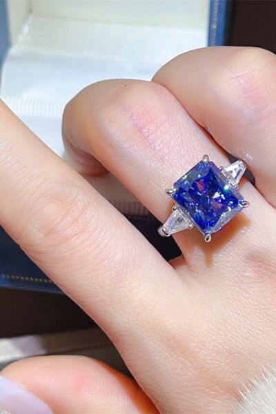 5 Carat Moissanite 925 Sterling Silver Ring Royal Blue for a perfect OOTD – dress to impress outfits from Amexza