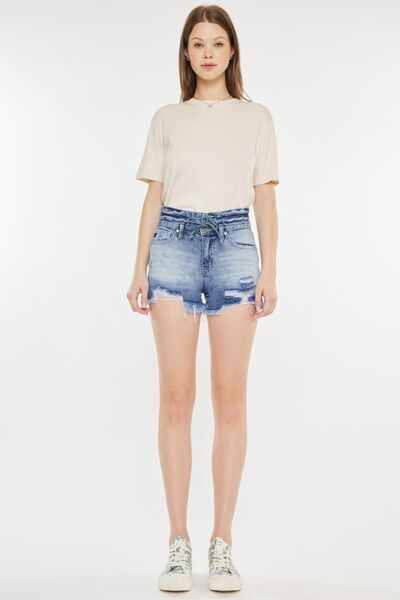 Kancan High Rise Frayed Hem Denim Shorts for a perfect OOTD – dress to impress outfits from Amexza