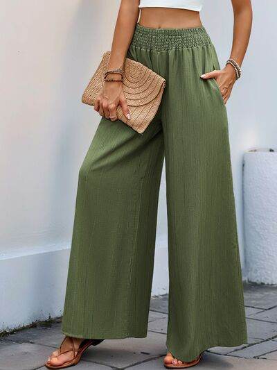 Perfee Smocked Wide Leg Pants for a perfect OOTD – dress to impress outfits from Amexza