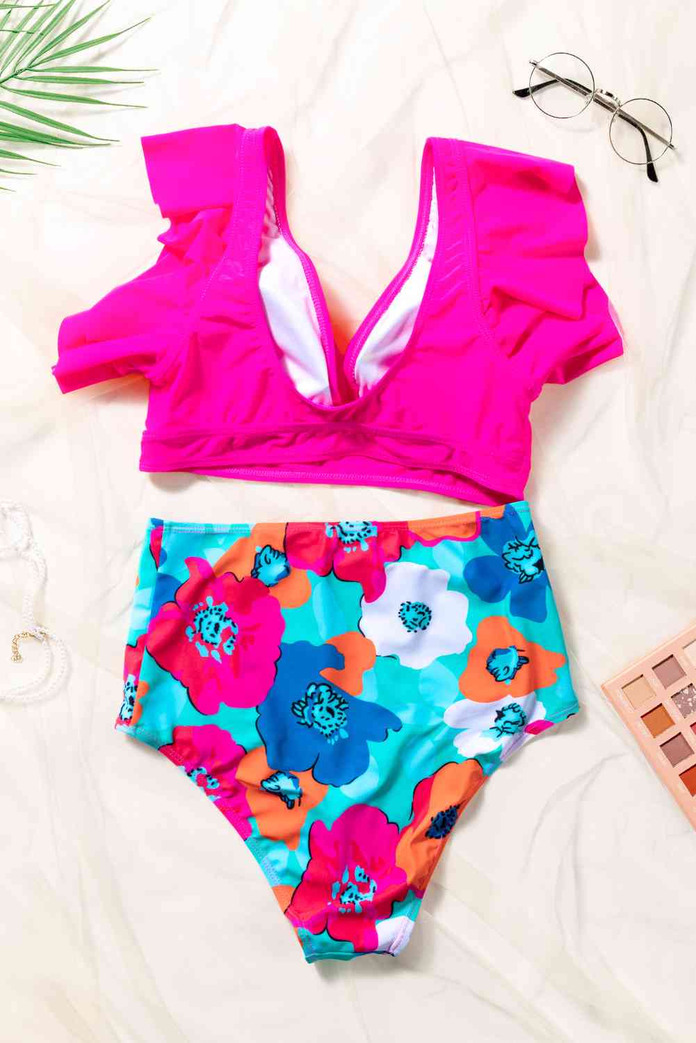 Cropped Swim Top and Floral Bottoms Set for a perfect OOTD – dress to impress outfits from Amexza