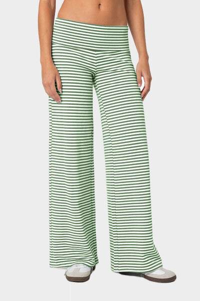 Striped Wide Leg Pants Gum Leaf for a perfect OOTD – dress to impress outfits from Amexza