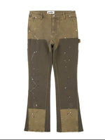 Men's Contrast Washed Bootcut Jeans Army Green for a perfect OOTD – dress to impress outfits from Amexza