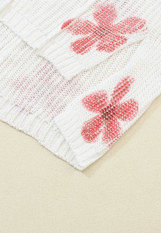 Drawstring Flower Hooded Knit Top for a perfect OOTD – dress to impress outfits from Amexza