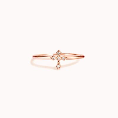 925 Sterling Silver Cross Ring Rose Gold for a perfect OOTD – dress to impress outfits from Amexza