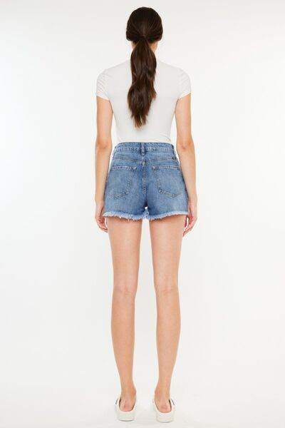 Kancan Distressed Raw Hem High Waist Denim Shorts for a perfect OOTD – dress to impress outfits from Amexza