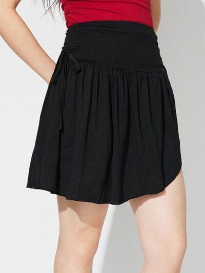 Side Tie Asymmetric Hem Mini Skirt for a perfect OOTD – dress to impress outfits from Amexza