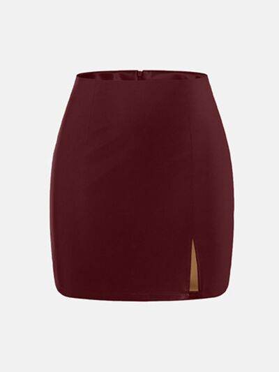 Slit Mini Skirt with Zipper for a perfect OOTD – dress to impress outfits from Amexza