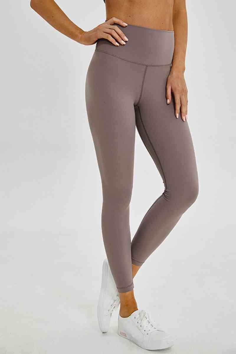 Millennia Wide Seamless Band Waist Sports Leggings Mocha for a perfect OOTD – dress to impress outfits from Amexza