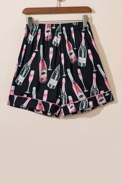 Champagne Print Short Sleeve Top and Shorts Set for a perfect OOTD – dress to impress outfits from Amexza