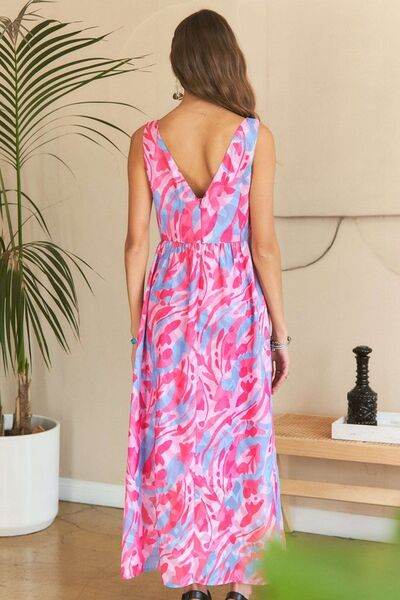 ADORA Abstract Floral V-Neck Maxi Dress for a perfect OOTD – dress to impress outfits from Amexza