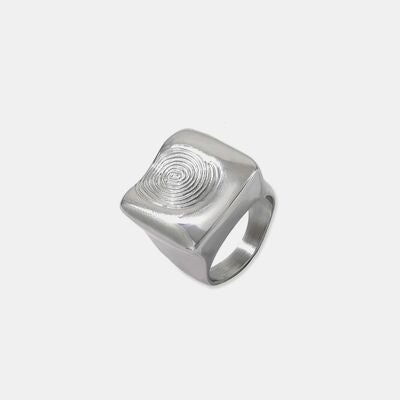 Titanium Steel Fingerprint Signet Ring for a perfect OOTD – dress to impress outfits from Amexza