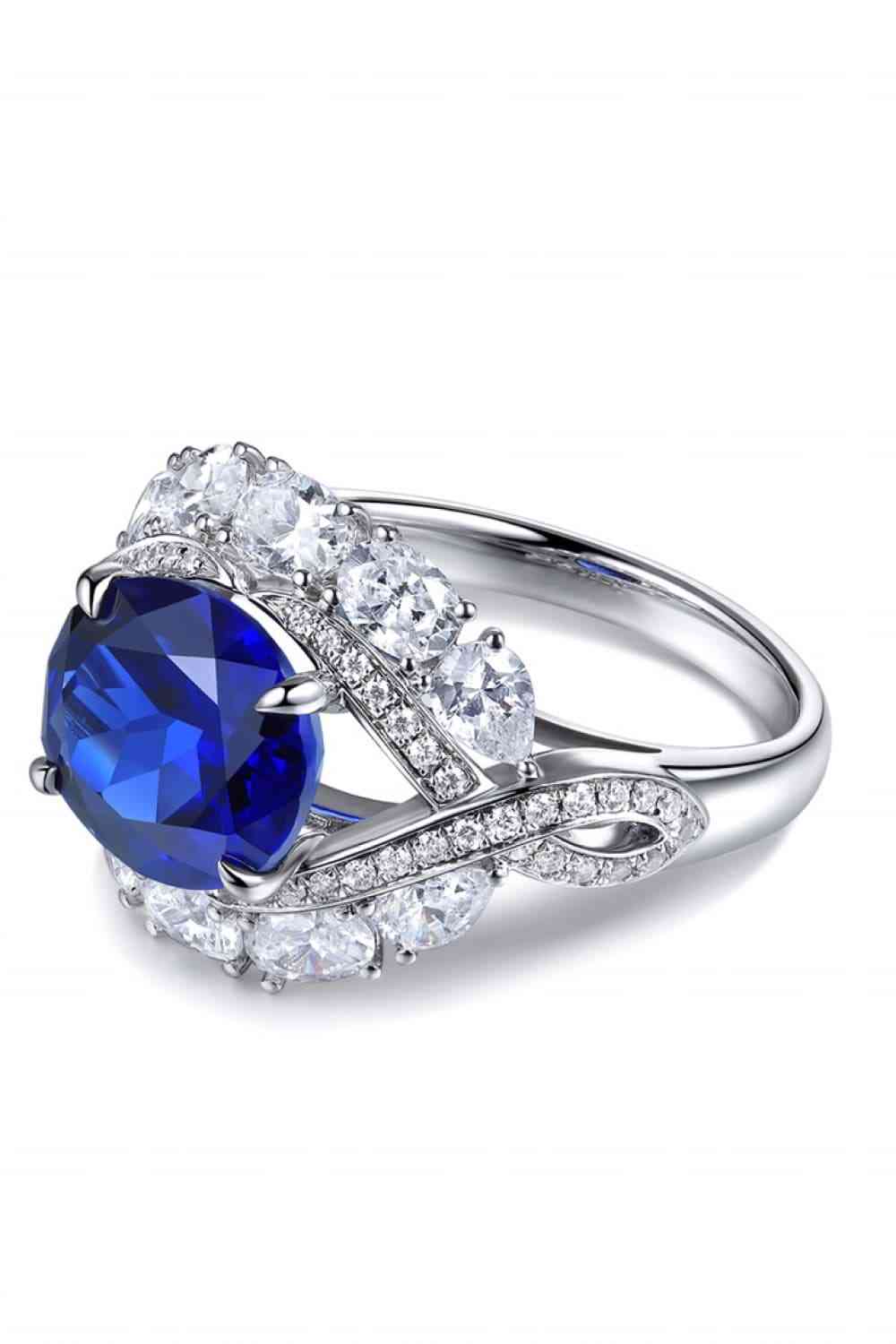 5 Carat Lab-Grown Sapphire Platinum-Plated Ring for a perfect OOTD – dress to impress outfits from Amexza