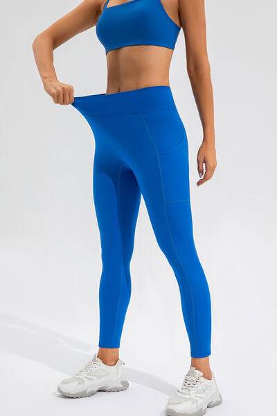 High Waist Active Leggings with Pockets - Amexza