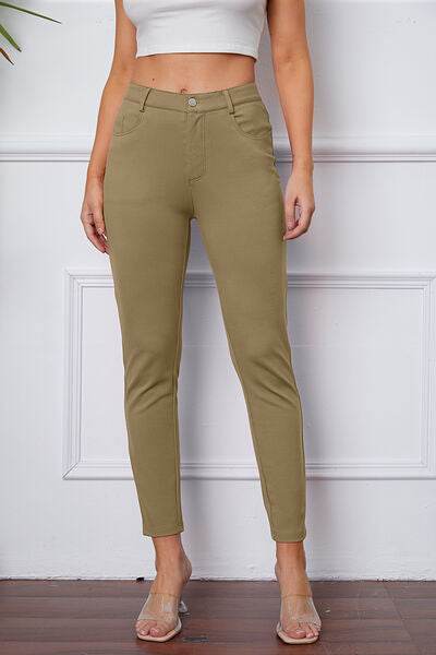 StretchyStitch Pants by Basic Bae Khaki for a perfect OOTD – dress to impress outfits from Amexza