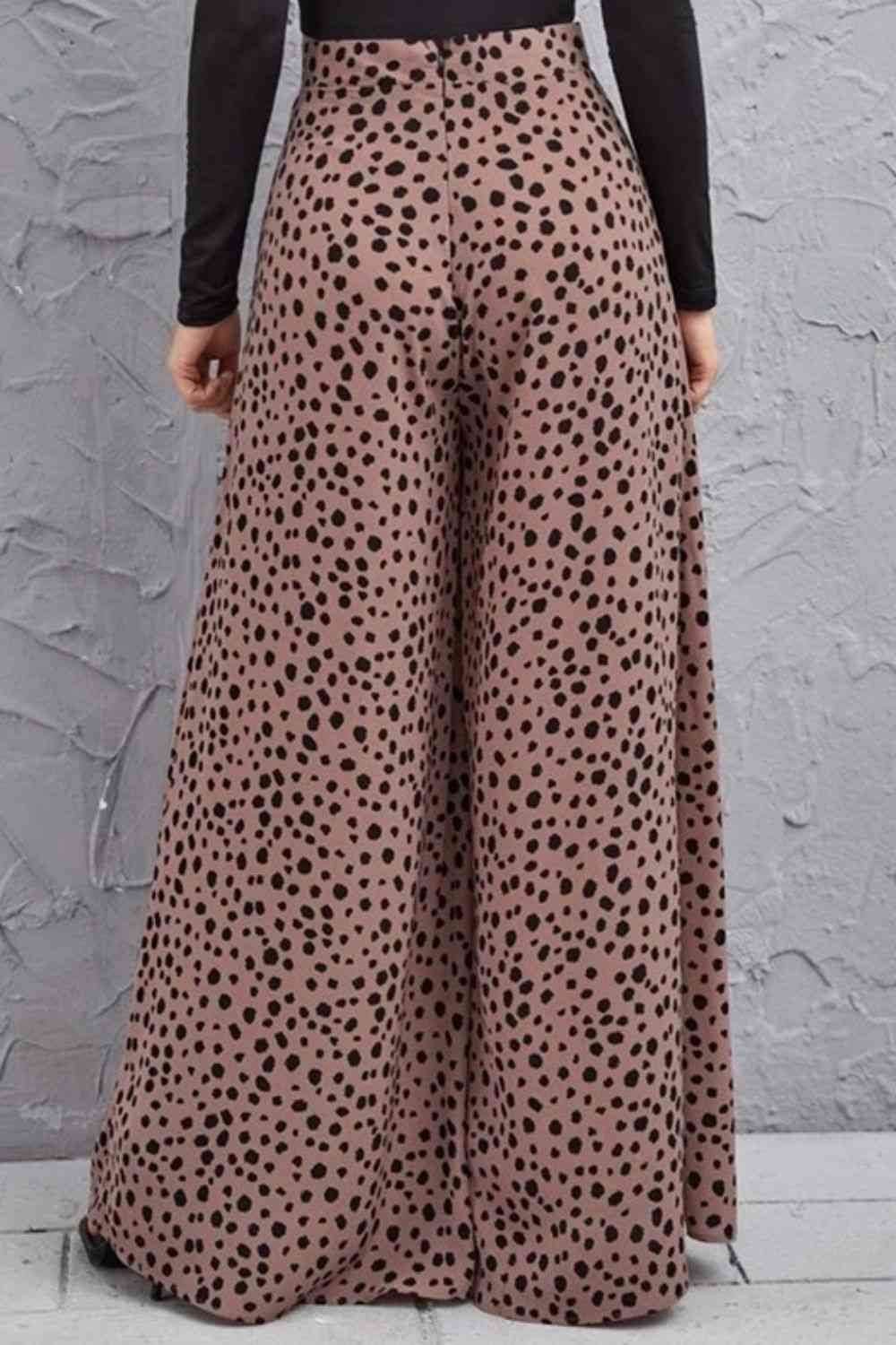 Animal Print High-Rise Culottes - Amexza