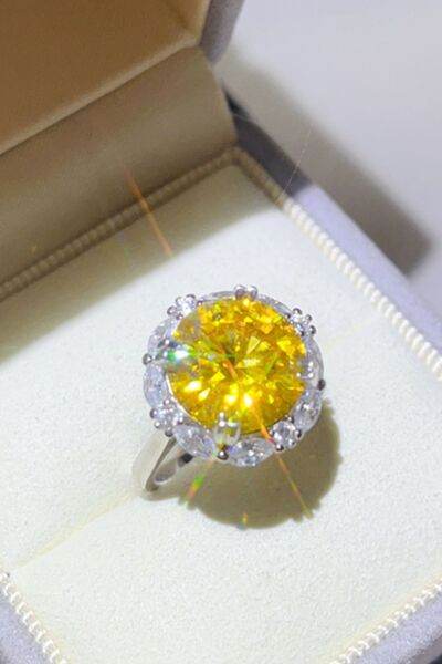 5 Carat Moissanite 925 Sterling Silver Ring Yellow for a perfect OOTD – dress to impress outfits from Amexza