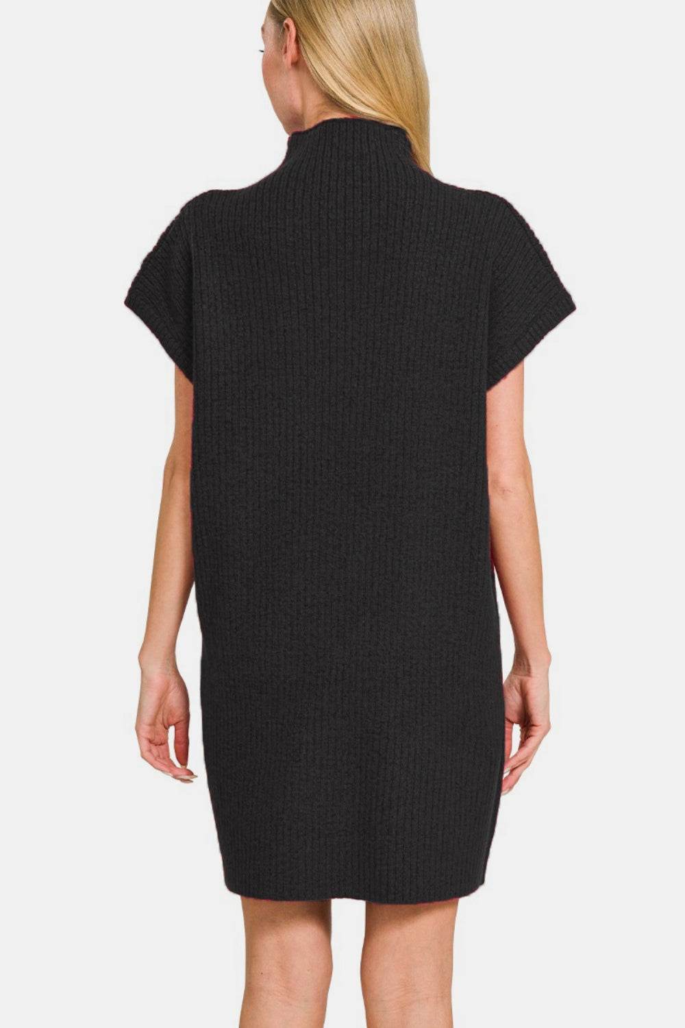 Zenana Short Sleeve Sweater Mini Dress - Amexza