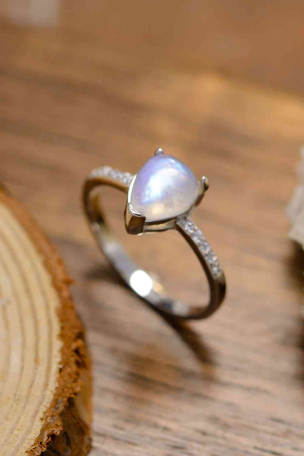 High Quality Natural Moonstone Teardrop Side Stone Ring for a perfect OOTD – dress to impress outfits from Amexza