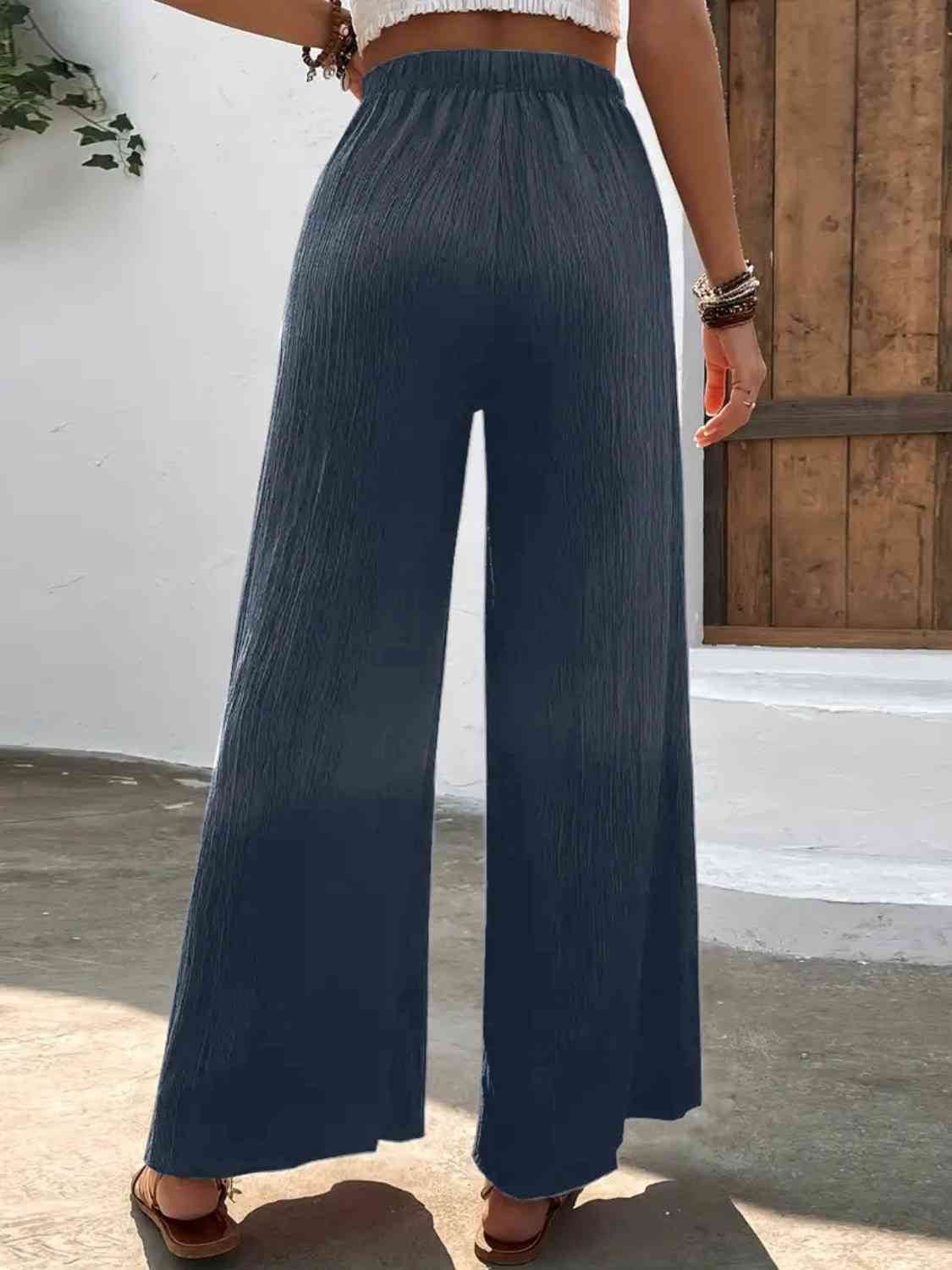 Full Size High Waist Wide Leg Pants for a perfect OOTD – dress to impress outfits from Amexza