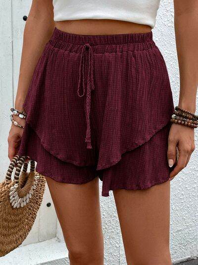 Perfee Tied Layered High Waist Shorts for a perfect OOTD – dress to impress outfits from Amexza