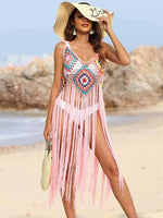 Fringe Spaghetti Strap Cover-Up Blush Pink One Size for a perfect OOTD – dress to impress outfits from Amexza