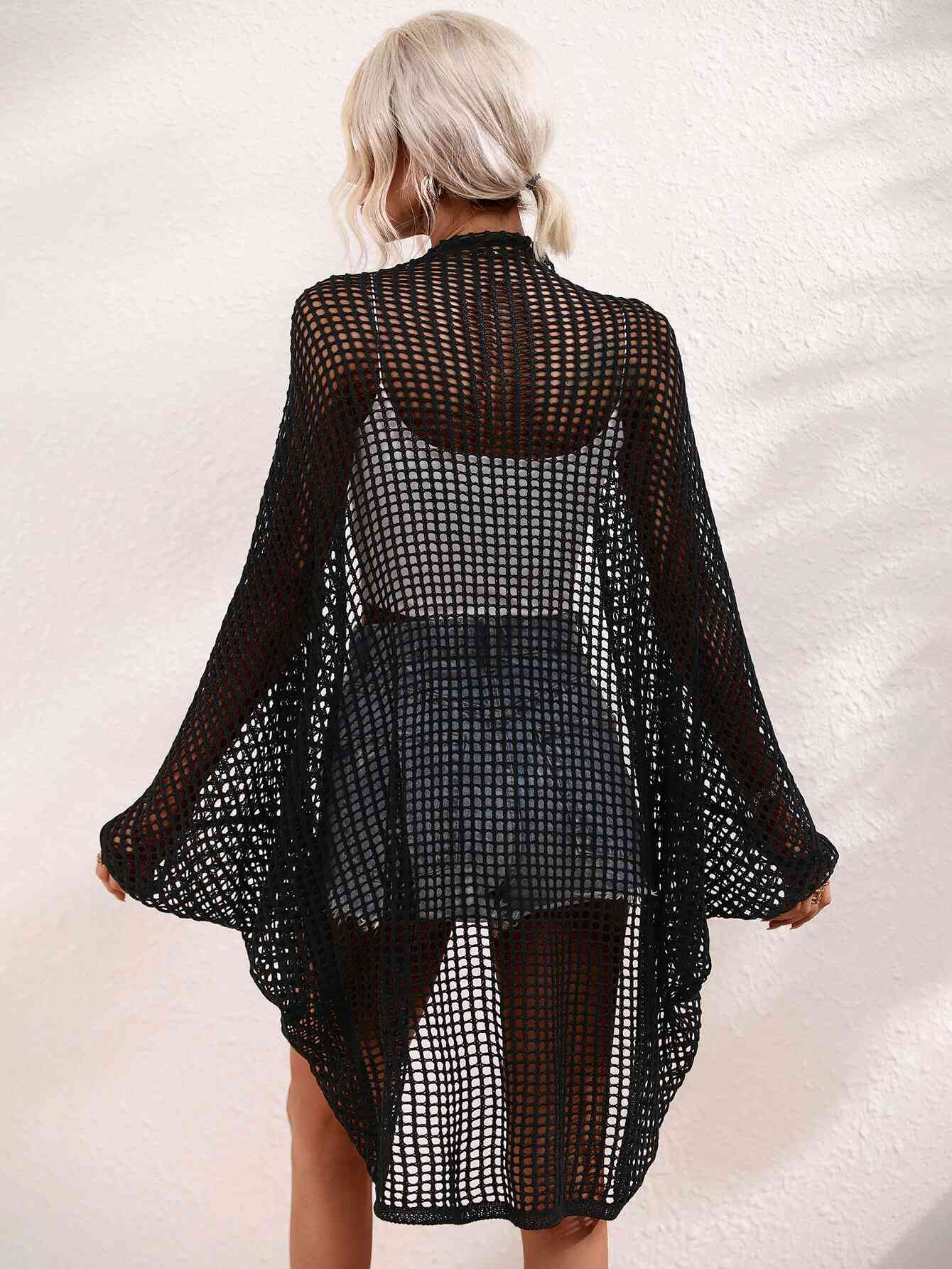 Openwork Open Front Longline Cover Up for a perfect OOTD – dress to impress outfits from Amexza