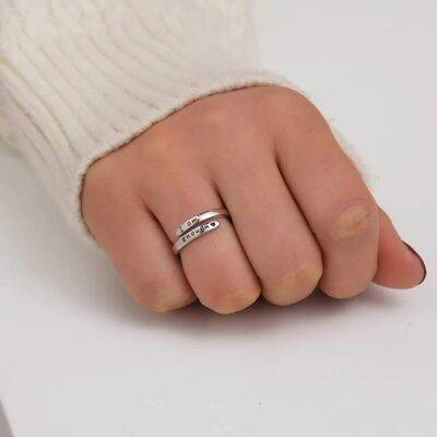 925 Sterling Silver Engraved Bypass Ring for a perfect OOTD – dress to impress outfits from Amexza